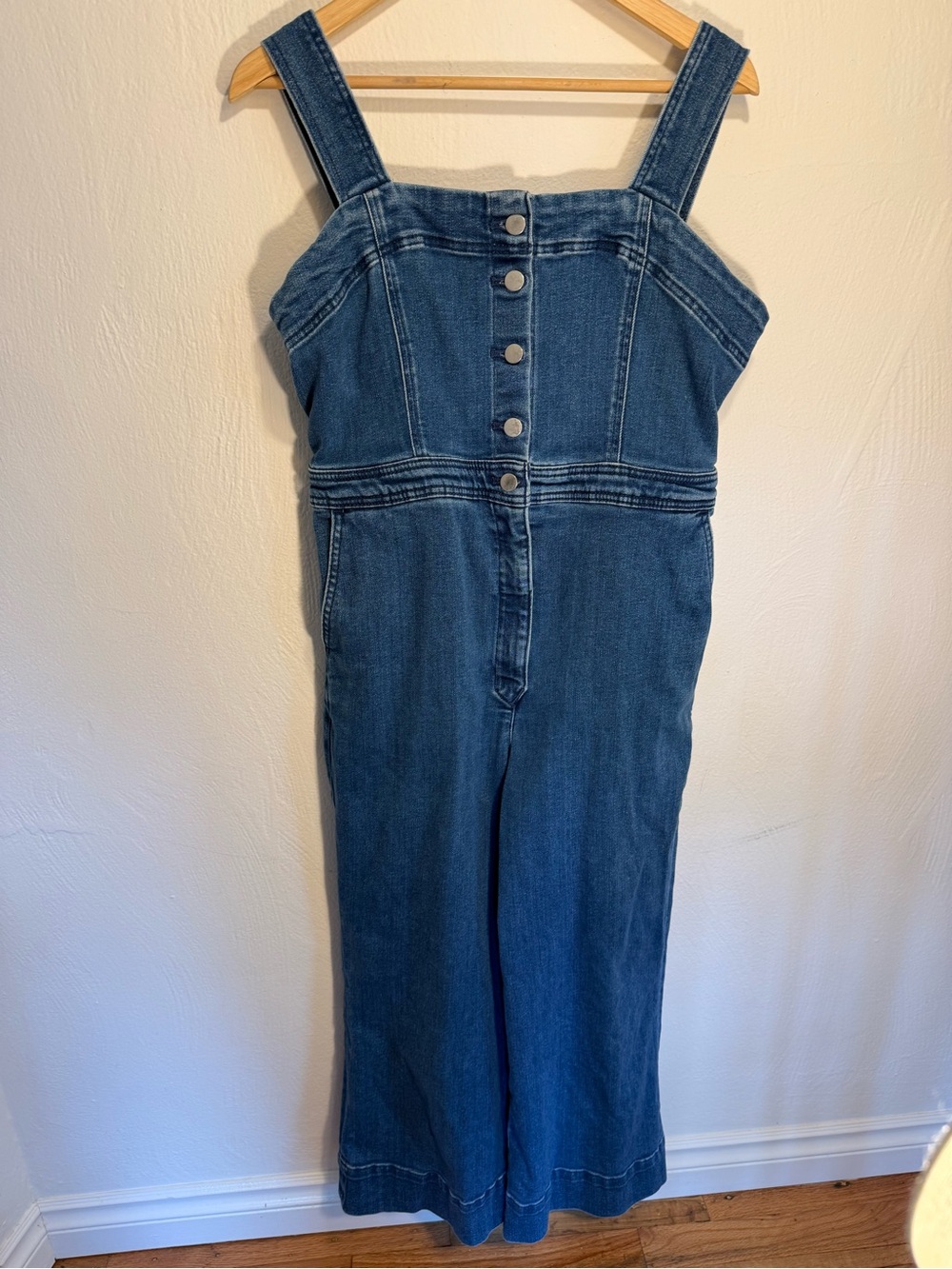 Maeve Anthropologie The Collette Portside Denim Overall Jumpsuit - Picture 4 of 9